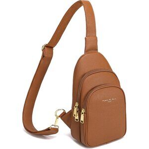 Vegan Leather Crossbody Sling Bag Small Travel Purse for Women and Teen